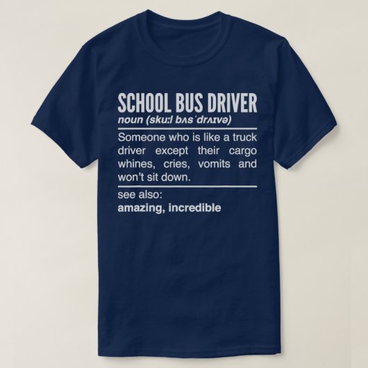 Stuurprogramma schoolbus - definitiebus - chauffeu t-shirt (Design voorkant)