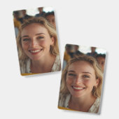 Stuurprogramma Schoolbus Foto Aanpassen Badge (Voor- en achterkant)