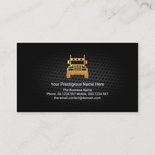 Stuurprogramma voor Black Wire Mesh Vignette Gold Visitekaartje (Achterkant)