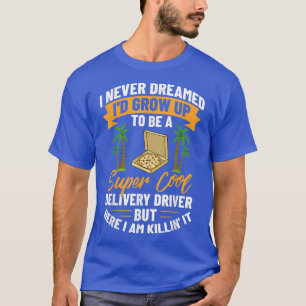 Stuurprogramma voor voedsellevering bezorgt postiz t-shirt