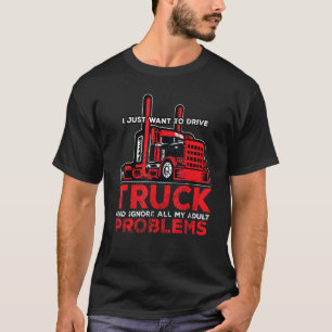 Stuurprogramma vrachtwagenchauffeur dumpers t-shirt