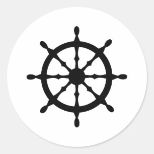 stuurwiel kapitein ronde sticker