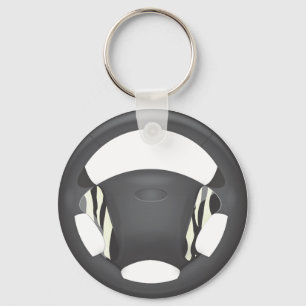Stuurwiel met zebraprint sleutelhanger