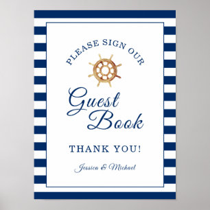 Stuurwiel Nautical Weddenschap Book Poster
