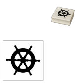 Stuurwiel van een nautisch oceaanschip 	rubberstempel (Gestempeld)