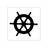 Stuurwiel van een nautisch oceaanschip 	rubberstempel (Afrduk)