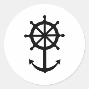 Stuurwielanker Ronde Sticker