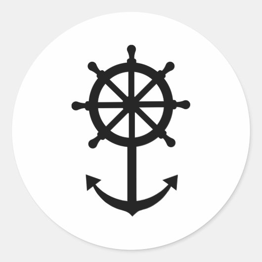 Stuurwielanker Ronde Sticker (Voorkant)