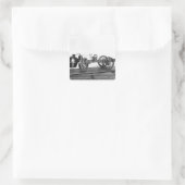 Stuwauto uitgevonden vierkante sticker (Tas)