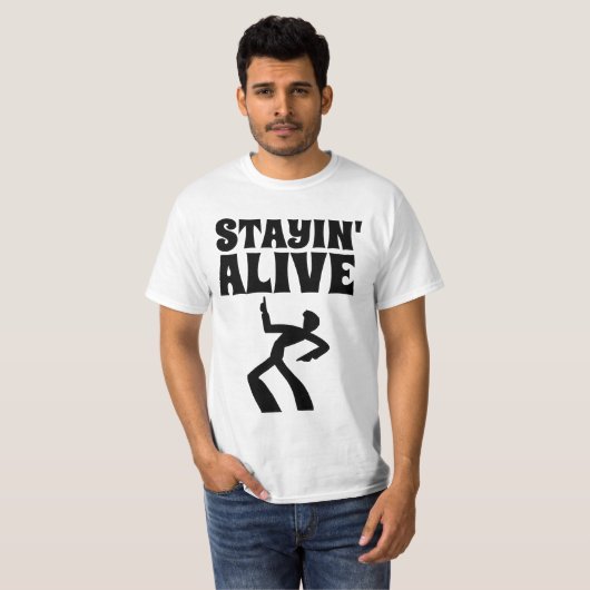 STYIN'ALIVE 1970 DISCO T-SHIRTS D'ANNIVERSAIRE (Devant entier)