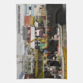 Stykkisholmur Harbour IJsland Tea Towel Theedoek (Verticaal)
