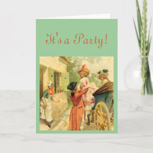 Style 18th Century Party Invitation Kaart