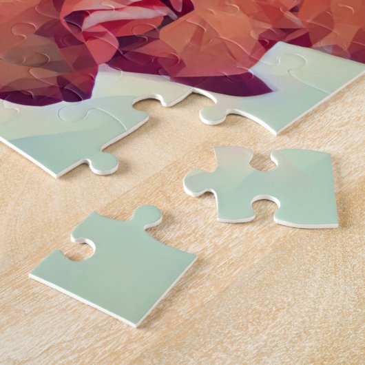 Style Abstrait Fleurs rouges Puzzle d'art (Côté)