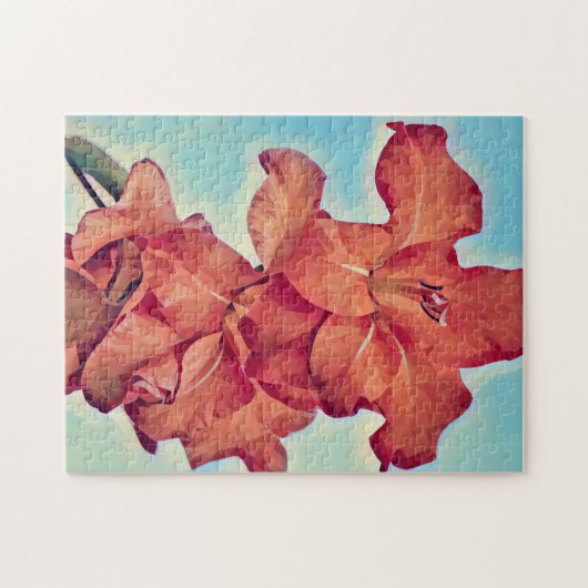 Style Abstrait Fleurs rouges Puzzle d'art (Horizontal)