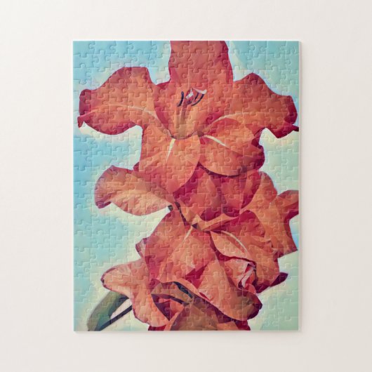 Style Abstrait Fleurs rouges Puzzle d'art (Vertical)