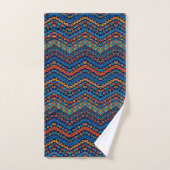 Style africain bleu et orange motif moderne (Serviette à main)