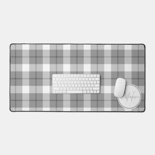 Style agricole Gris et blanc Monogramme plaqué (Clavier et souris)