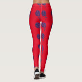 Style aigle rouge et bleu Design moderne Leggings (Dos)