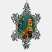 Style antique Bois Renard de Noël Ornement (Gauche)