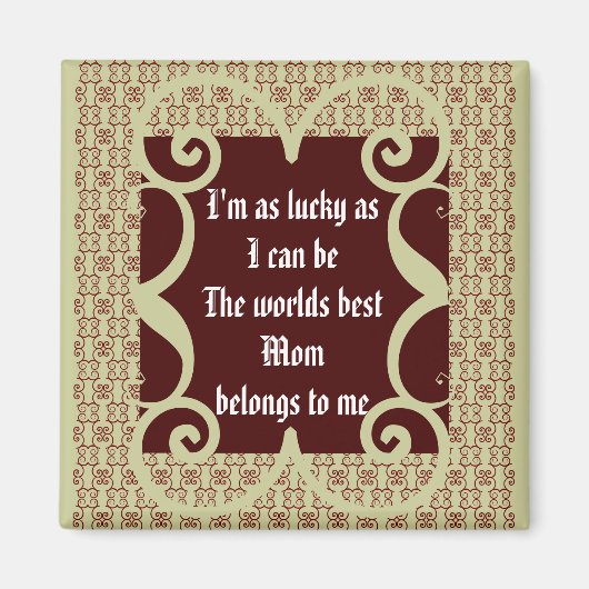 STYLE ANTIQUE MEILLEUR MAGNET MOM DU MONDE (Devant)