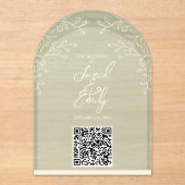 Style Arc Acrylique Mariage QR Code Invitation (Recto)