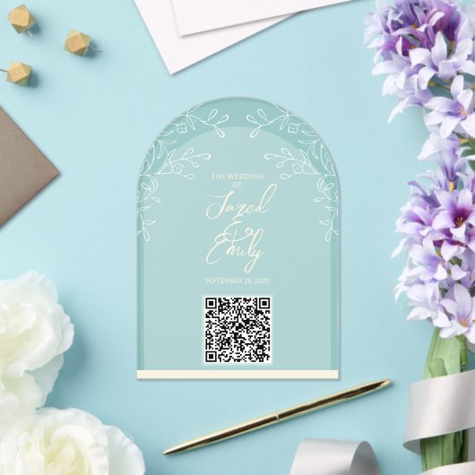 Style Arc Acrylique Mariage QR Code Invitation (Insitu (Mariage))