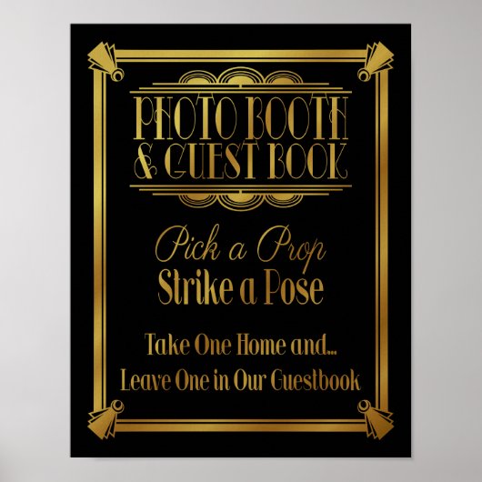 Style Art Déco 20's "Photo stand & guestbook (Devant)