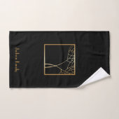 Style Art déco faux or arbres sur nom noir (Serviette à main)