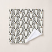 Style Art Déco Fleurs Sepia (Gant de toilette)