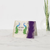 Style Art Déco Peacock Dark Purple Merci Notes (Devant)