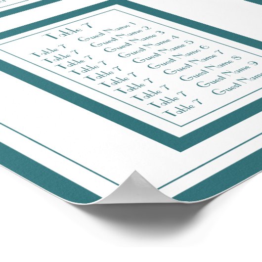 Style Art Déco Peacocks Mariage Seasting Chart (Coin)