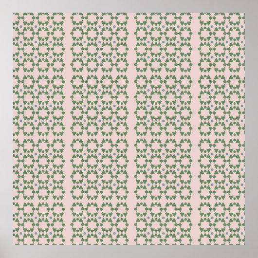 Style Art déco rose vif et vert sage (Devant)