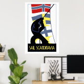 Style art déco vectoriel rétro Sail Scandinavie (Bureau à domicile)