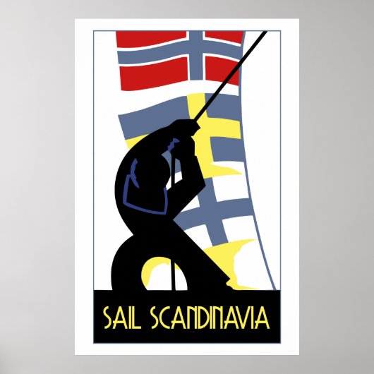 Style art déco vectoriel rétro Sail Scandinavie (Devant)