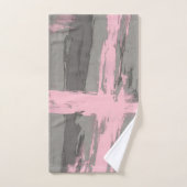 Style art moderne Abstrait gris rose (Serviette à main)