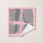 Style art moderne Abstrait gris rose (Gant de toilette)