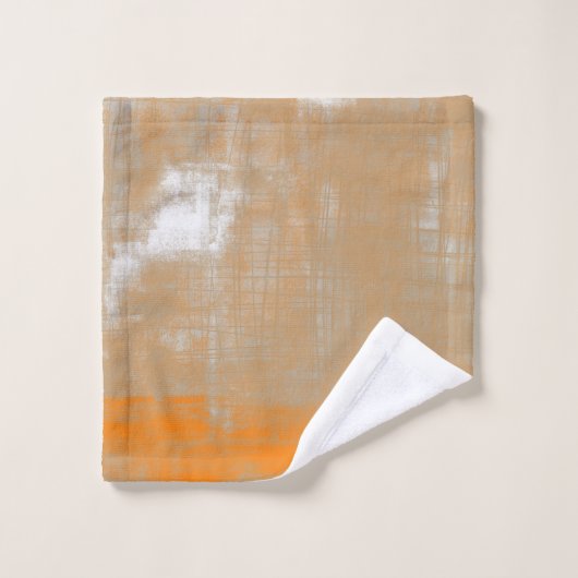 Style art moderne Abstrait orange gris (Gant de toilette)