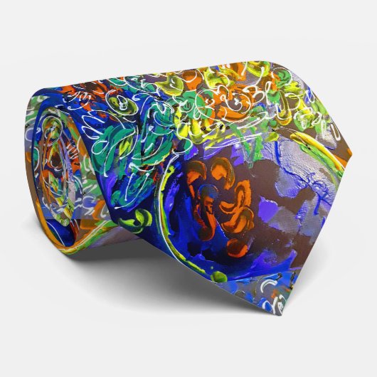 "style art peter max" fleurs et vase cravate (Roulé)