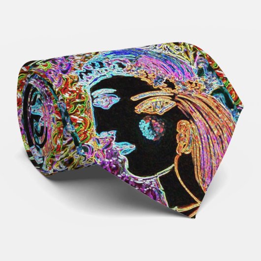 "style art peter max" mardi gras cravate (Roulé)