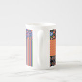 Style Art populaire Faux Patchwork Bone China Mug (Dos)