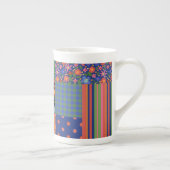 Style Art populaire Faux Patchwork Bone China Mug (Droite)