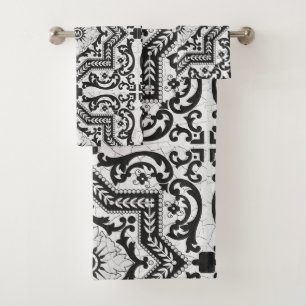 Style azulejo en céramique noire et blanche