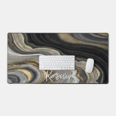 Style Black Gold Agate Geode Personnalisé (Clavier et souris)