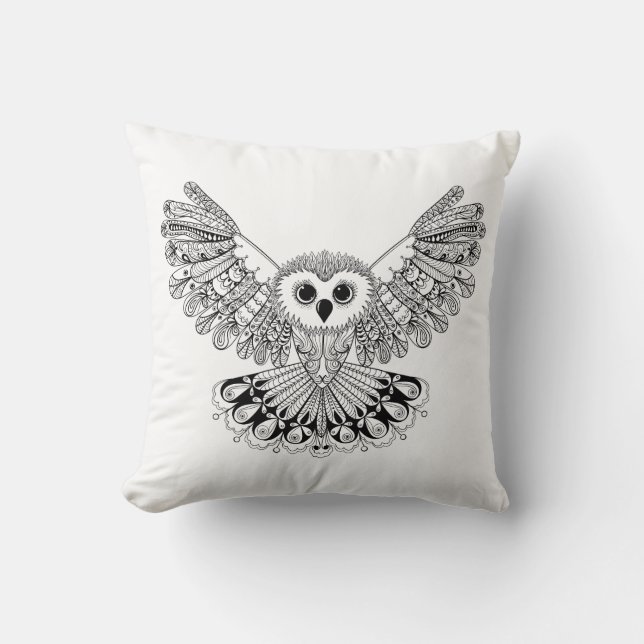 Style Black Owl Kussen (Voorkant)