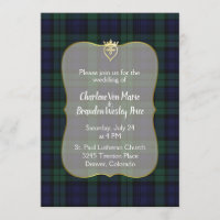 Style Black Watch Tartan Faire-part de mariage