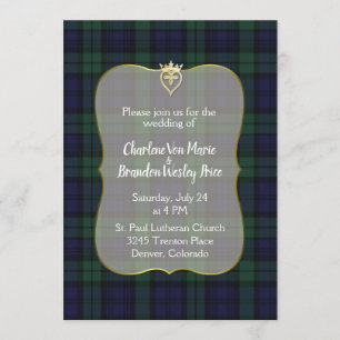 Style Black Watch Tartan Faire-part de mariage