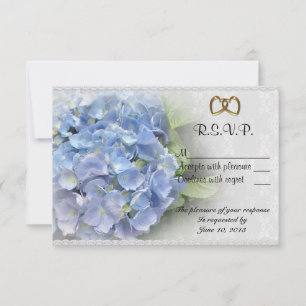 Style bleu 2 d'hortensia de carte de RSVP