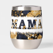 Stylé Bleu Or Acier Inoxydable Floral MAMA (Arrière)