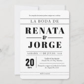 Style BLOC Faire-part de mariage espagnol (Devant)