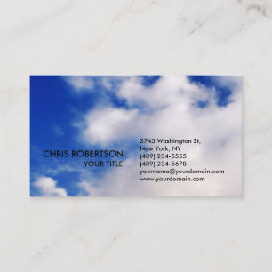 Style Blue Sky White Clouds Carte de visite nature